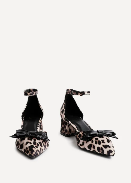 Linzi Orla Leopard Print Scuba Low Block Court Heel - Size 3 Image 3