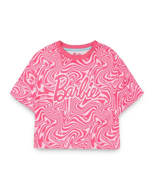 Vanilla Underground Barbie Kids Pink Shortie Pyjama Set (3-12 Years) - Age 3-4 Years Image 2
