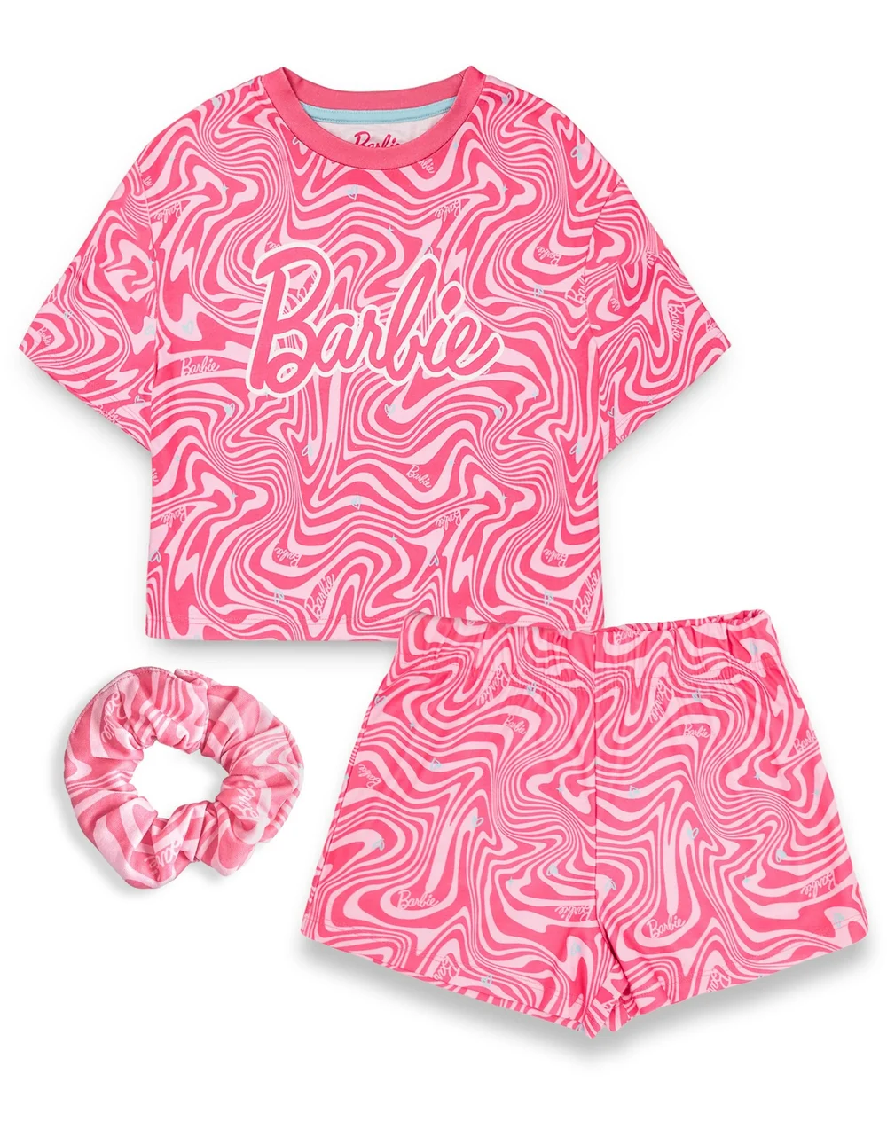 Vanilla Underground Barbie Kids Pink Shortie Pyjama Set (3-12 Years) - Age 3-4 Years Image 1