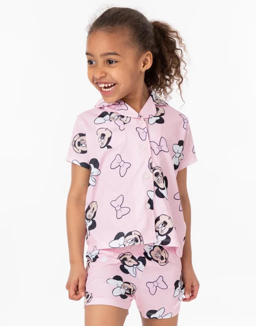 Vanilla Underground Disney Minnie Mouse Kids Shortie Pyjamas (18 Months-8 Years) - Age 7-8 Years Image 3