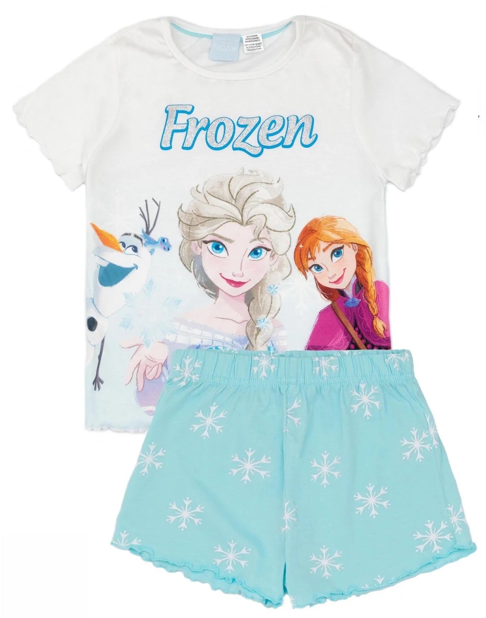 Vanilla Underground Disney Frozen Kids Blue Shortie Pyjamas (2-8 Years) - Age 3-4 Years Image 1