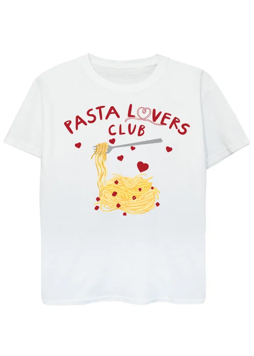 Ada & Ted Pasta Lovers Club Kids White T-Shirt (3-13 Years) - 3-4 Yrs Image 1