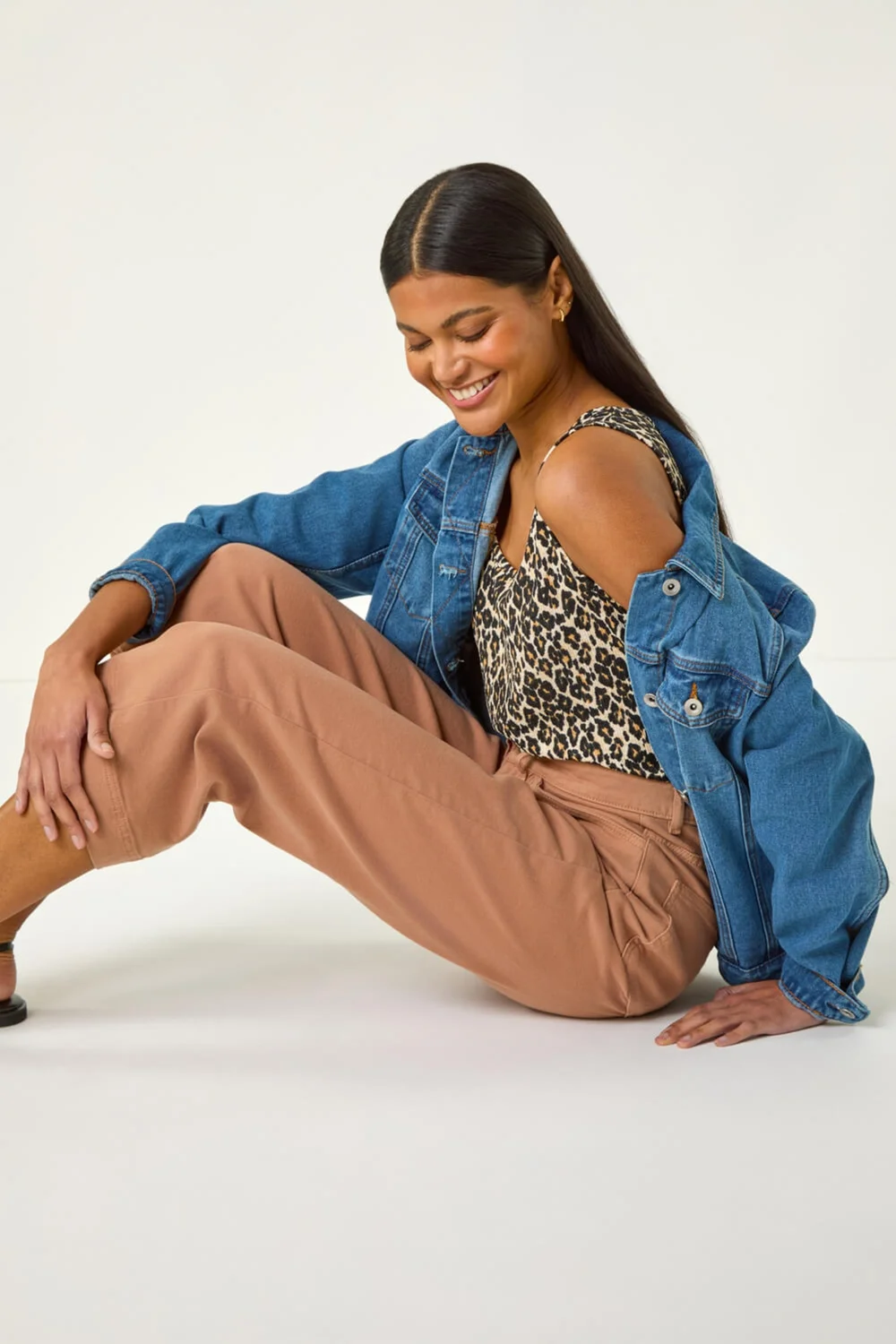 Roman Natural Animal Print Textured Vest Top - 12 Image 2