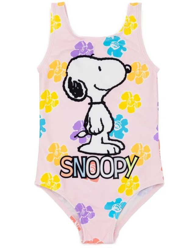 Peanuts Snoopy Kids Pink 1 Piece Swimsuit (18 Months-8 Years)