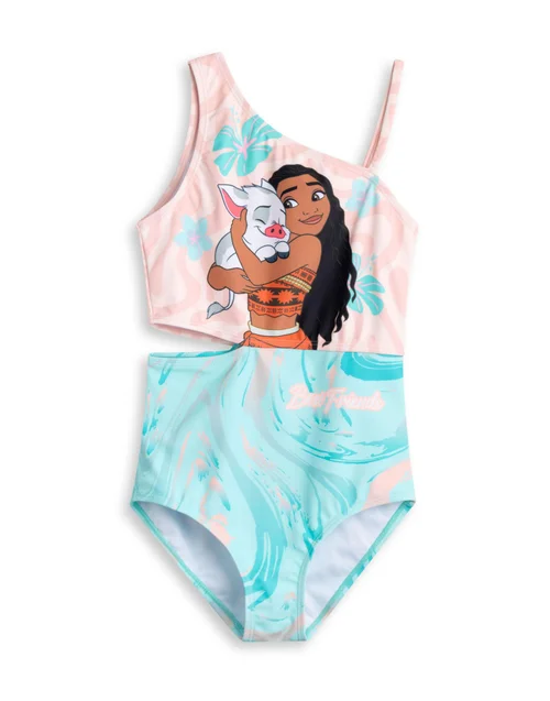 Disney Moana Kids Multi Coloured 1 Piece Swimming Costume (2-10 Years) - Age 6-7 Years Image 1