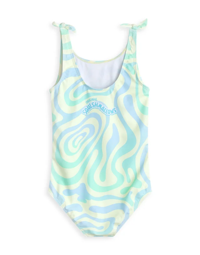 Vanilla Underground Squishmallows Kids Yellow 1 Piece Swimming Costume (5-14 Years)