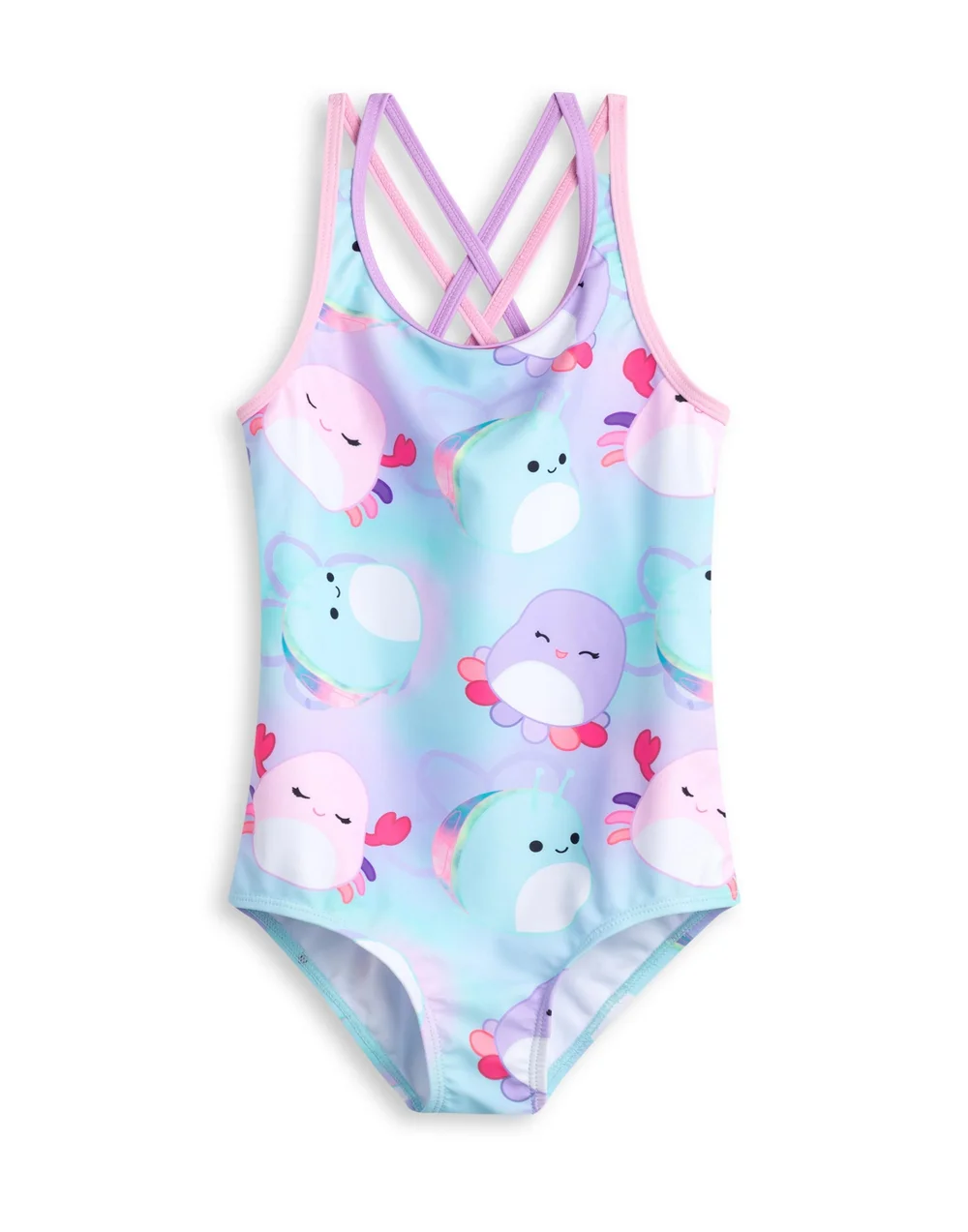 Squishmallows Kids Multi Coloured Blue 1 Piece Swimming Costume (5-14 Years) - Age 13-14 Years Image 1