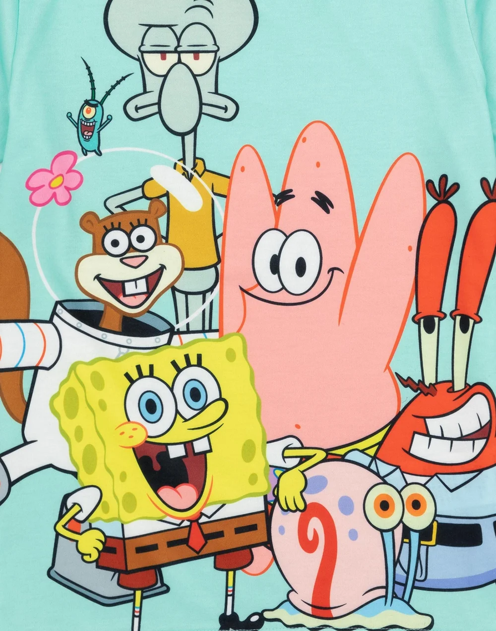 Vanilla Underground SpongeBob Characters Kids Multi Coloured Blue Shortie Pyjamas (3-14 Years) - Age 5-6 Years Image 5