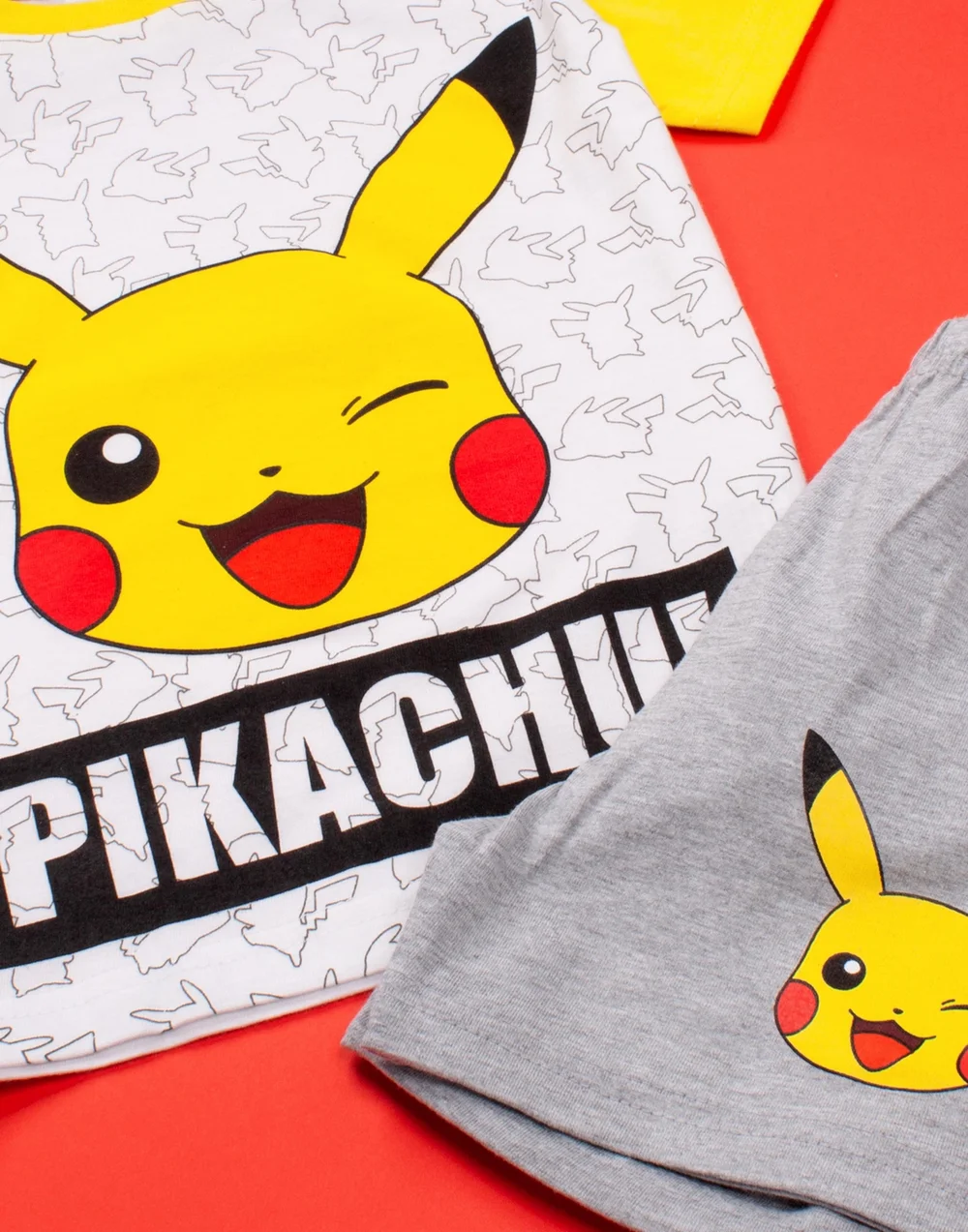 Vanilla Underground Pokemon Kids White Pikachu Shortie Pyjamas (3-12 Years) - Age 9-10 Years Image 4