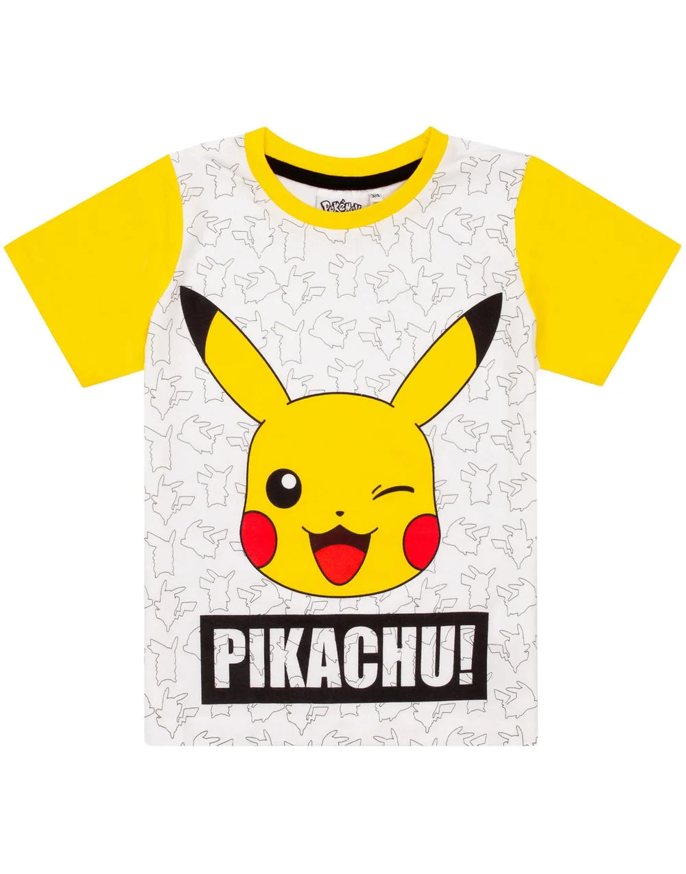 Vanilla Underground Pokemon Kids White Pikachu Shortie Pyjamas (3-12 Years) - Age 9-10 Years Image 5