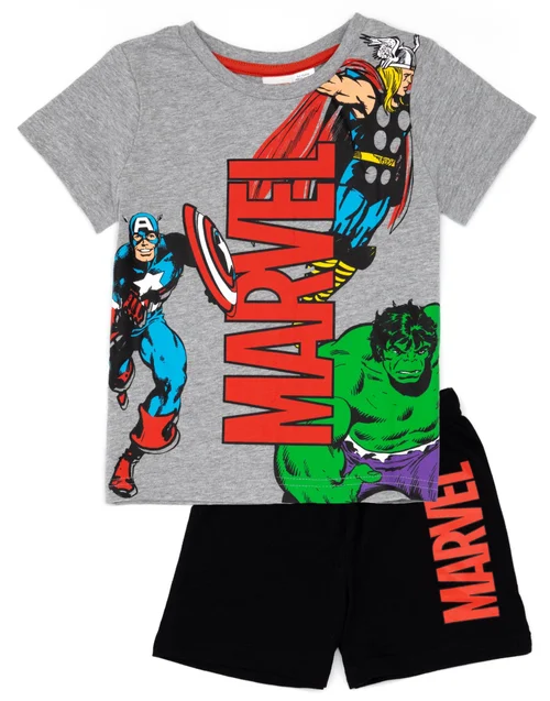 Vanilla Underground Marvel Avengers Kids Grey Shortie Pyjamas (2-8 Years) - Age 2-3 Years Image 1