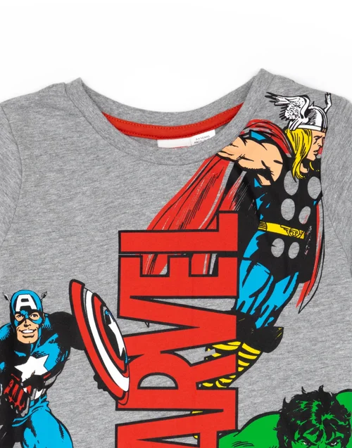 Vanilla Underground Marvel Avengers Kids Grey Shortie Pyjamas (2-8 Years) - Age 2-3 Years Image 3