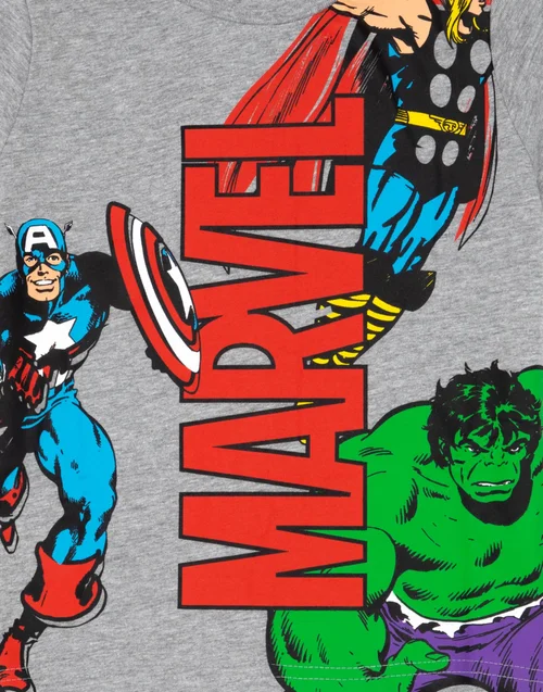 Vanilla Underground Marvel Avengers Kids Grey Shortie Pyjamas (2-8 Years) - Age 2-3 Years Image 2