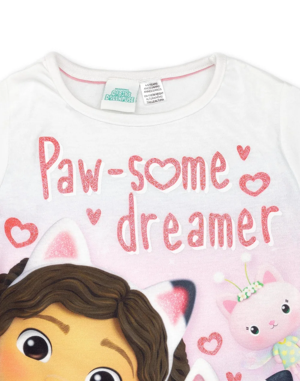 Gabbys Dollhouse Kids White Shortie Pyjamas (2-6 Years) - Age 5-6 Years Image 3