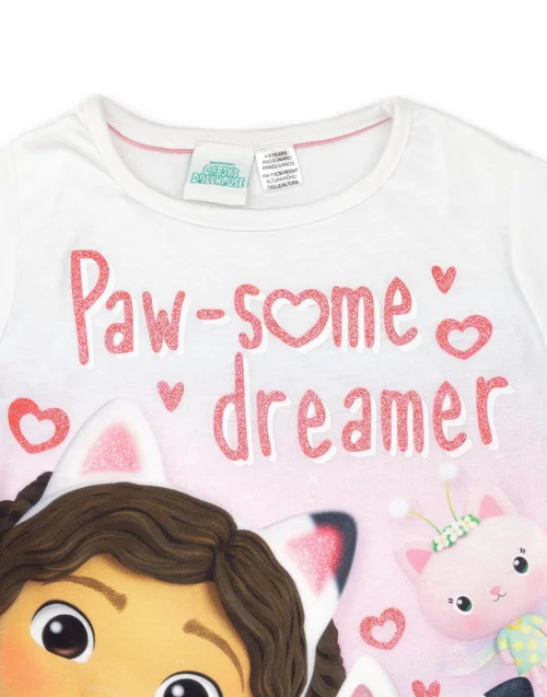 Gabbys Dollhouse Kids White Shortie Pyjamas (2-6 Years) - Age 5-6 Years Image 3