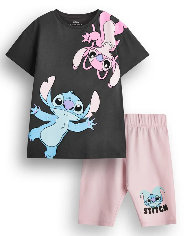 Vanilla Underground Disney Stitch Kids T-Shirt and Shorts Set (5-14 Years)