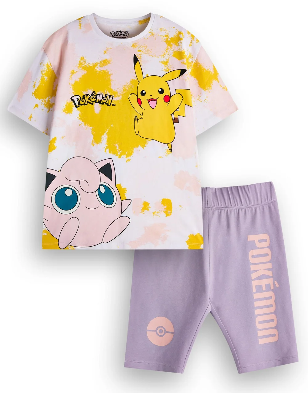 Vanilla Underground Pokemon Kids Tie Dye T-Shirt & Shorts Set (4-12 Years) - Age 11-12 Years Image 1