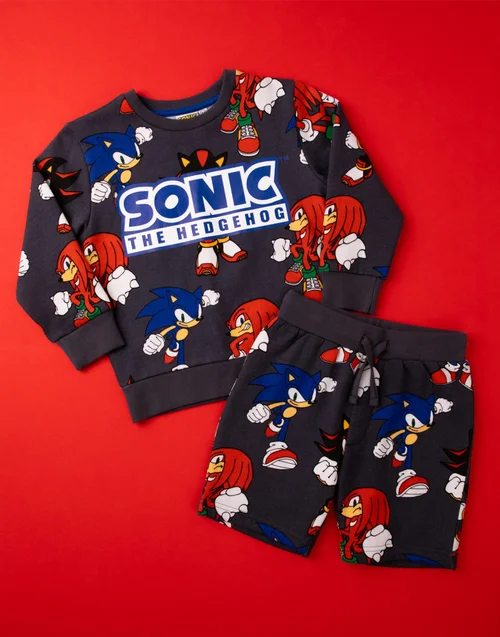 Sonic the Hedgehog Kids Sweatshirt & Shorts Set (3-10 Years) - Age 6-7 Years Image 2