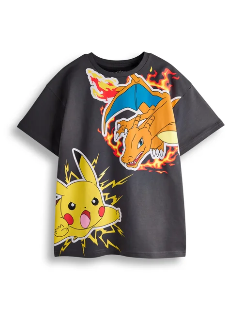 Vanilla Underground Pokemon Kids Black T-Shirt and Shorts Set (4-14 Years) - Age 11-12 Years Image 3
