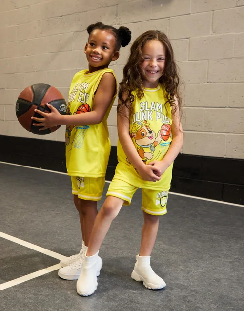 Vanilla Underground Paw Patrol Rubble Kids Yellow Basketball Set (2-7 Years) - Age 6-7 Years Image 2