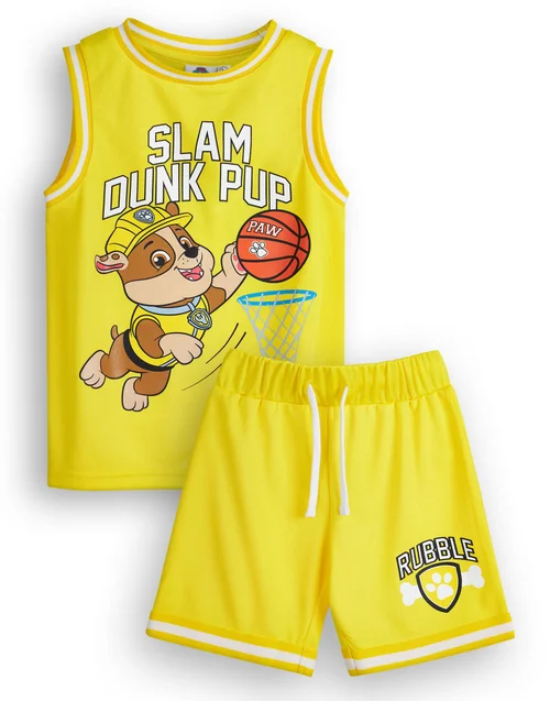 Vanilla Underground Paw Patrol Rubble Kids Yellow Basketball Set (2-7 Years) - Age 6-7 Years Image 3