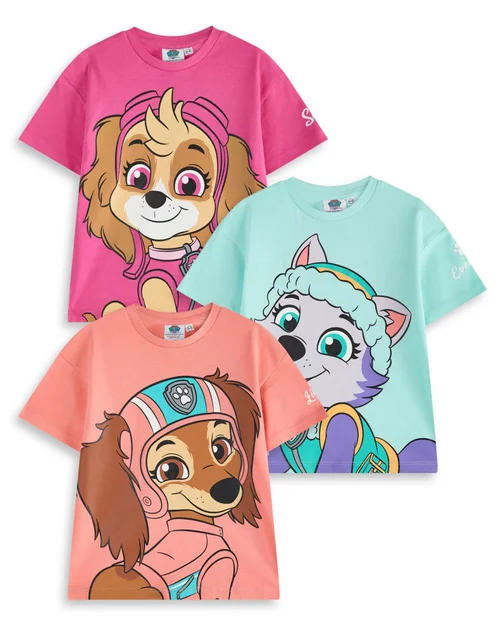 Vanilla Underground Paw Patrol Kids T-Shirts 3 Pack (2-7 Years) - 4-5 Yrs Image 1