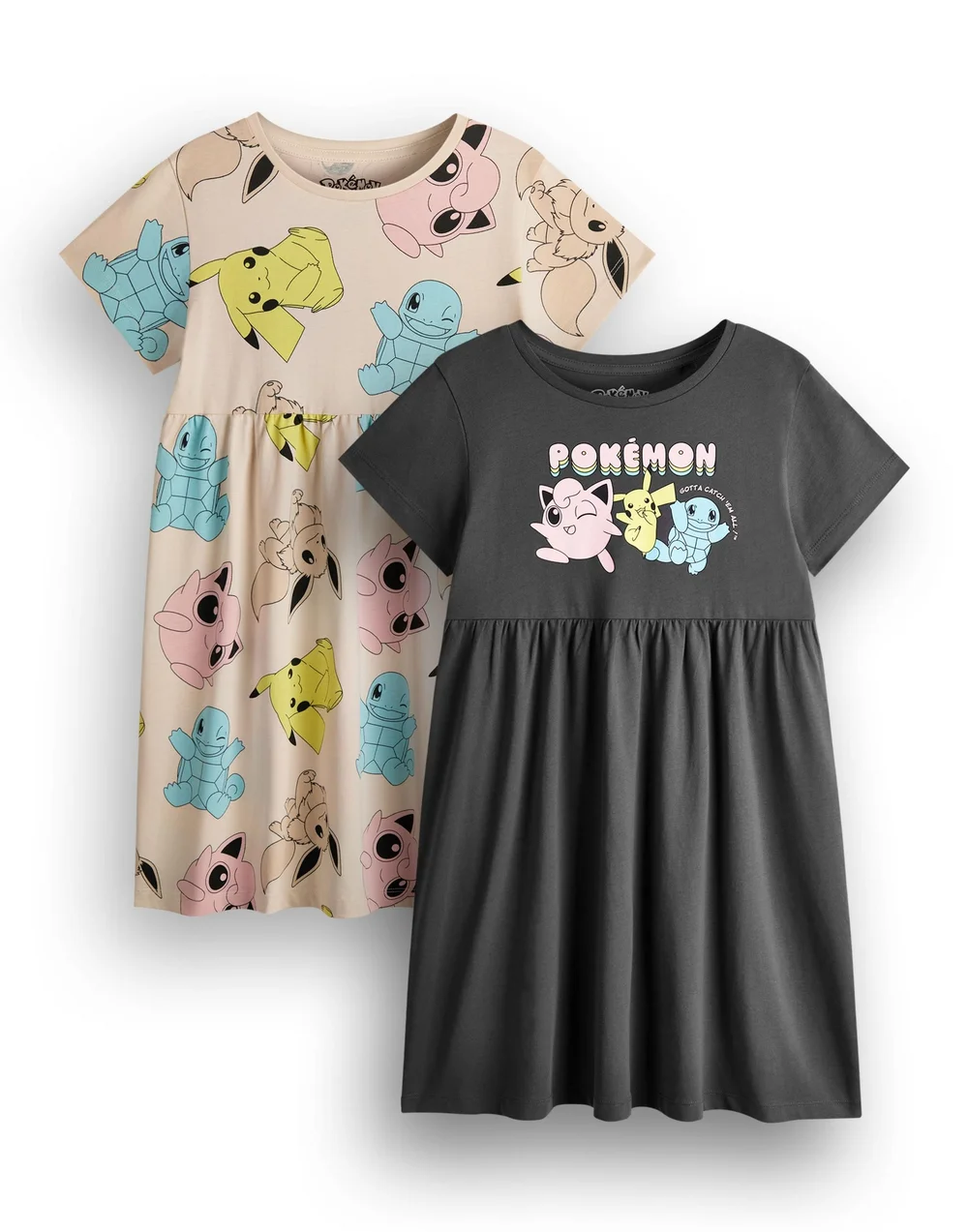 Vanilla Underground Pokemon Kids Dresses 2 Pack (4-14 Years) - 7-8 Yrs Image 1