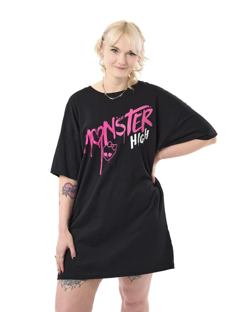 Vanilla Underground Monster High Black Spray Paint T-Shirt Dress - L | Matalan Vanilla Underground Monster High Black Spray Paint T-Shirt Dress - L | Matalan