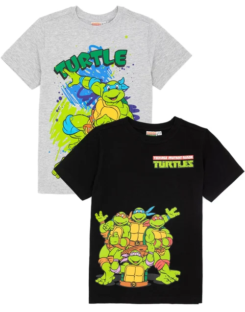 TMNT Characters Kids T-Shirts 2 Pack (3-10 Years) - Age 8-9 Years Image 1