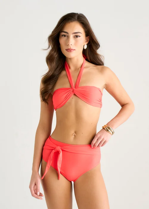 Gini London Orange Twist Front Halter Neck Bikini Top - 16 Image 1