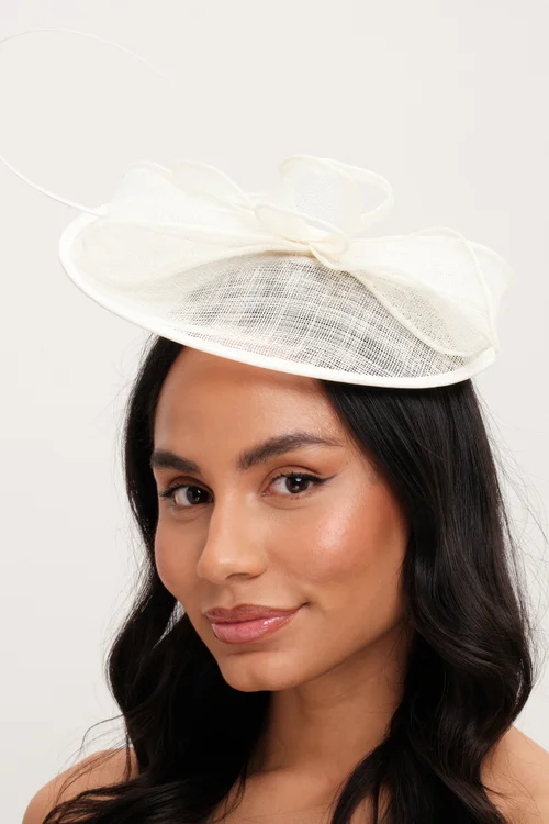 Jon Richard Ivory Woven Bow Fascinator - One Size Image 3