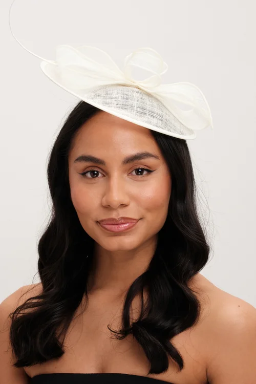 Jon Richard Ivory Woven Bow Fascinator - One Size Image 2