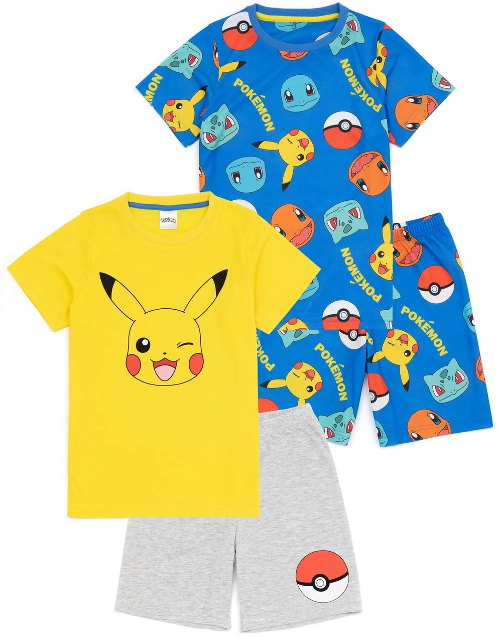 Vanilla Underground Pokemon Kids Shortie Pyjamas 2 Pack (4-12 Years) - Age 7-8 Years Image 1