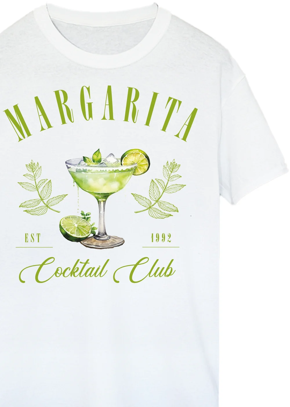 Spiral Galaxy Margarita Cocktail Club White Boyfriend Fit T-Shirt - 5XL Image 2