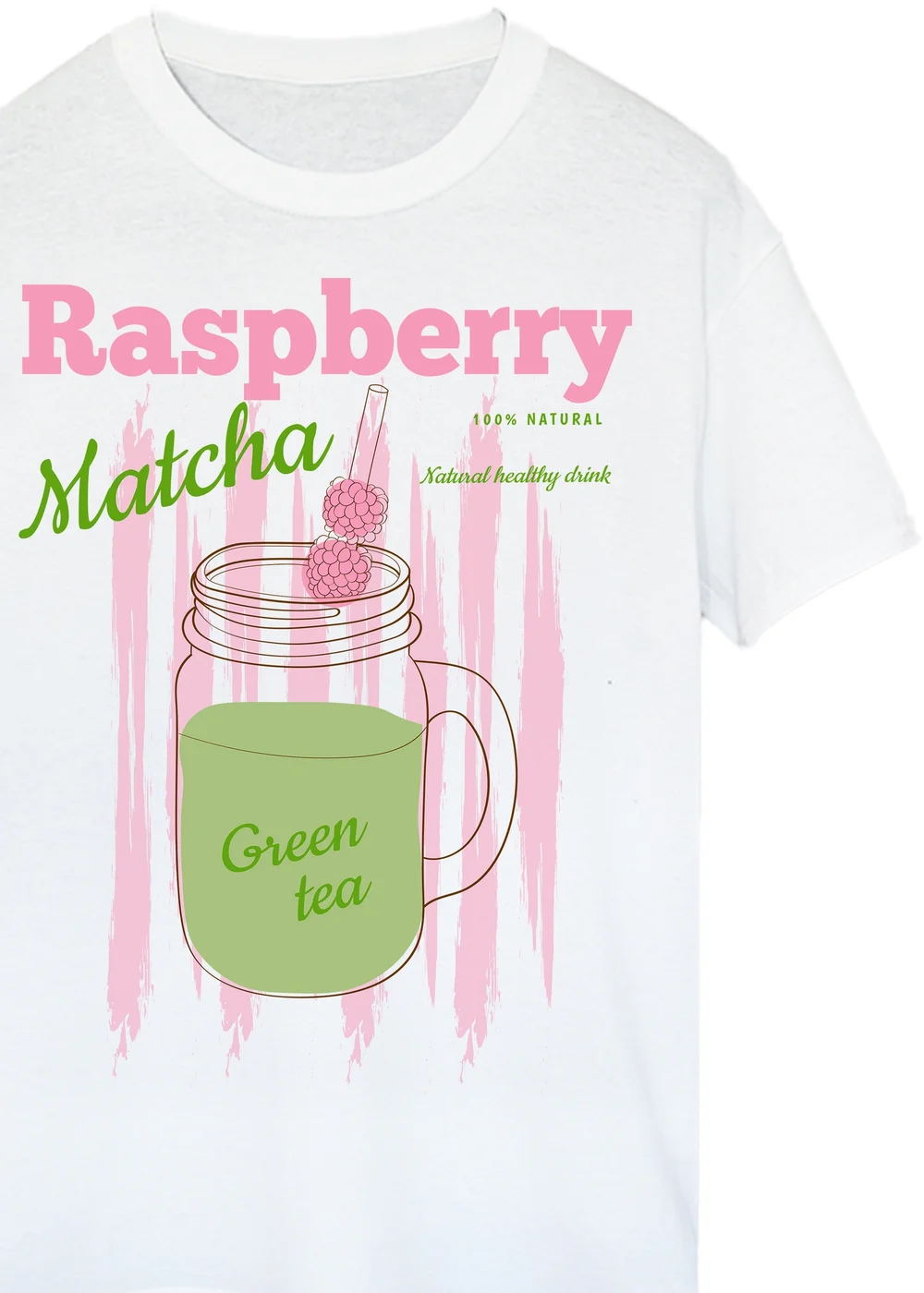 Spiral Galaxy Brands In Raspberry Matcha White Boyfriend Fit T-Shirt - S Image 2