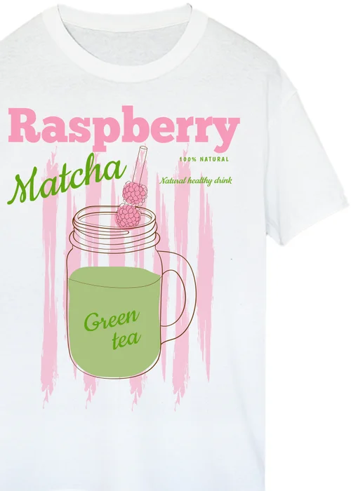 Spiral Galaxy Brands In Raspberry Matcha White Boyfriend Fit T-Shirt - S Image 2