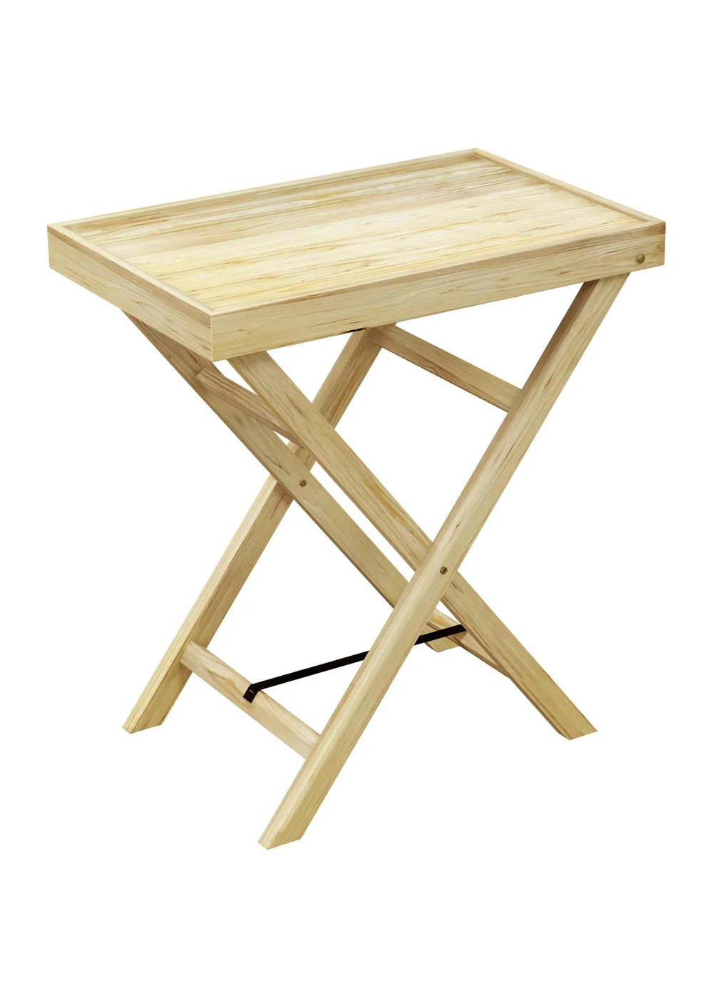 Outsunny Wooden Garden Table Outdoor Side Table Natural (68cmx44cmx75cm) - One Size Image 2