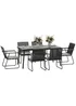 Outsunny 6 Seater Garden Dining Set with Cushions Rattan Backrest - One Size Image 2