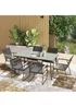 Outsunny 6 Seater Garden Dining Set with Cushions Rattan Backrest - One Size Image 1