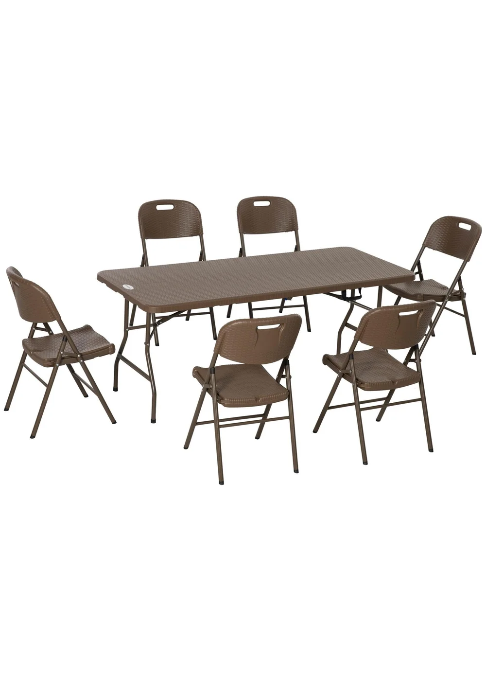 Outsuny HDPE Molding Design Resin Rattan Dining Set Foldable Table and Chairs - One Size Image 2