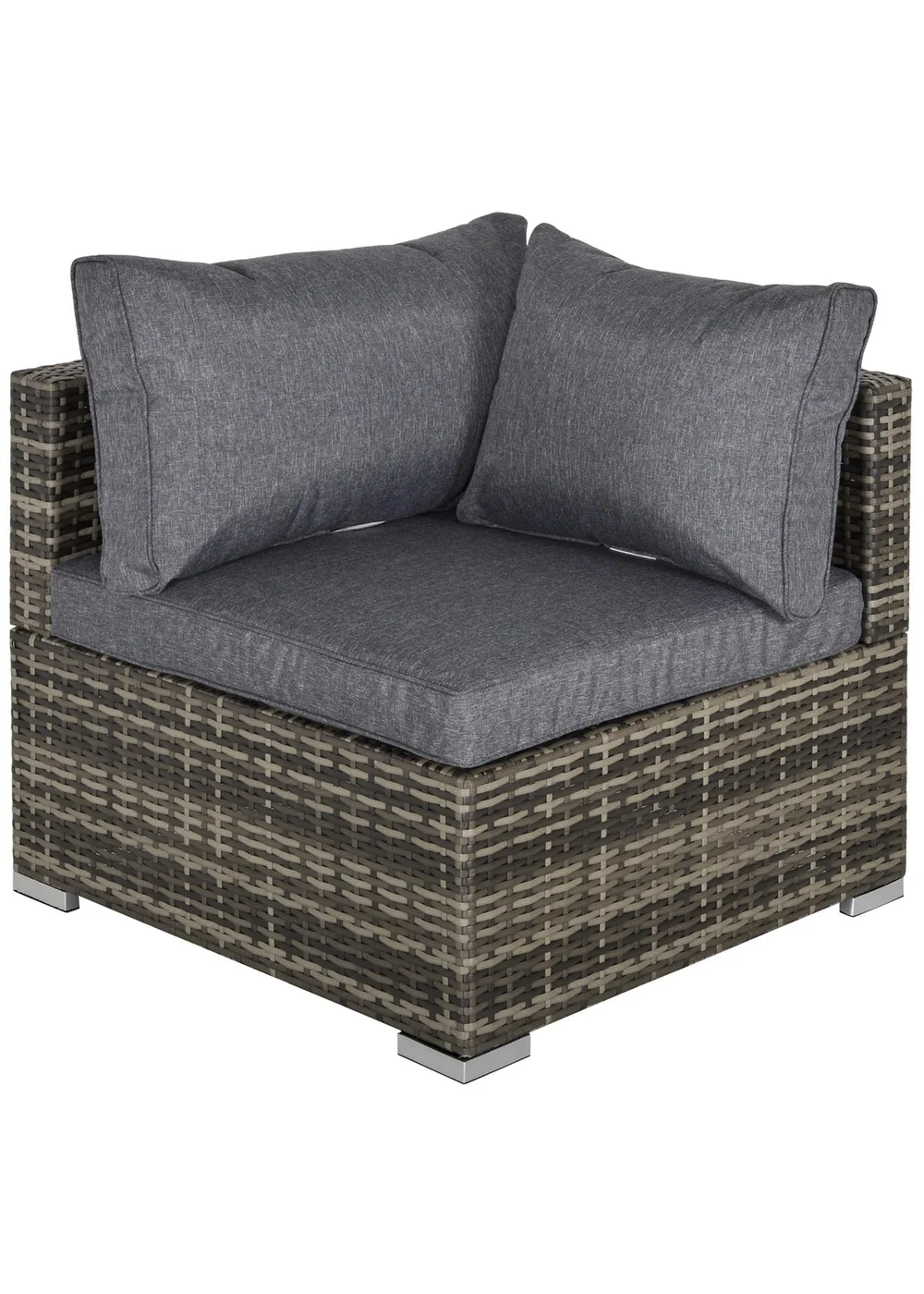 Outsunny Rattan Corner Sofa Garden Rattan Furniture Single Sofa Chair - One Size Image 2