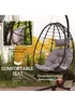 Outsunny Garden Egg Chair Outdoor Hanging Swing Chair Folding Basket - One Size Image 4