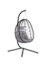 Outsunny Garden Egg Chair Outdoor Hanging Swing Chair Folding Basket - One Size Image 2