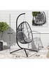 Outsunny Garden Egg Chair Outdoor Hanging Swing Chair Folding Basket - One Size Image 3
