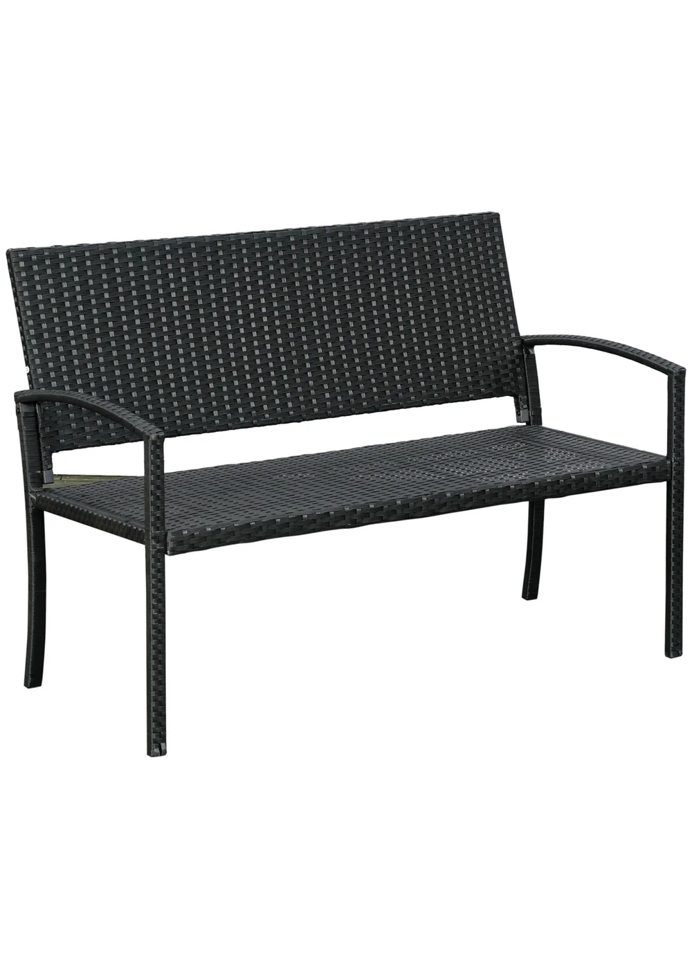 Outsunny Patio Rattan 2 Seater Garden Bench Love Seater Garden Armchair - One Size Image 2