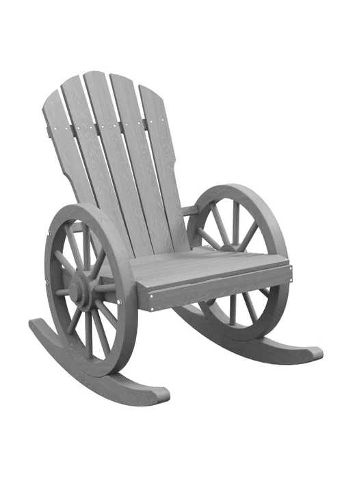 Outsunny Adirondack Rocking Chair Porch Poolside Garden Lounging - One Size Image 2