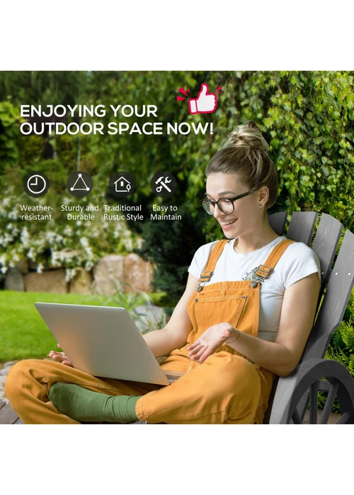 Outsunny Adirondack Rocking Chair Porch Poolside Garden Lounging - One Size Image 5
