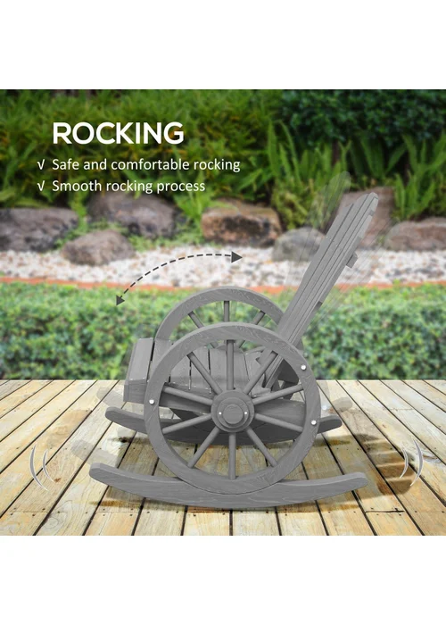 Outsunny Adirondack Rocking Chair Porch Poolside Garden Lounging - One Size Image 4