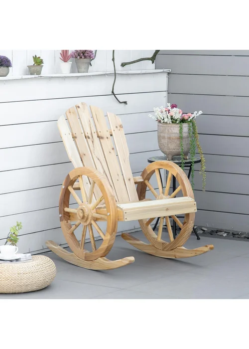 Outsunny Adirondack Rocking Chair Porch Poolside Garden Lounging - One Size Image 1