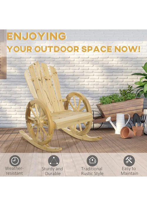 Outsunny Adirondack Rocking Chair Porch Poolside Garden Lounging - One Size Image 5